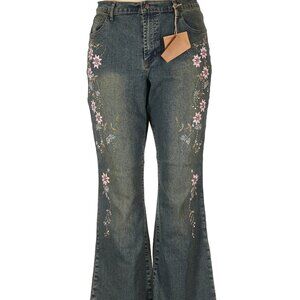 DFX Floral Embellished Flared Jeans